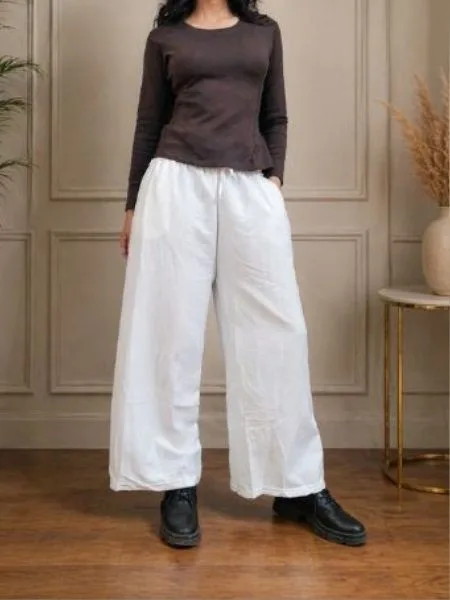 Ivory Grace Wide-Leg Lounge Palazzo