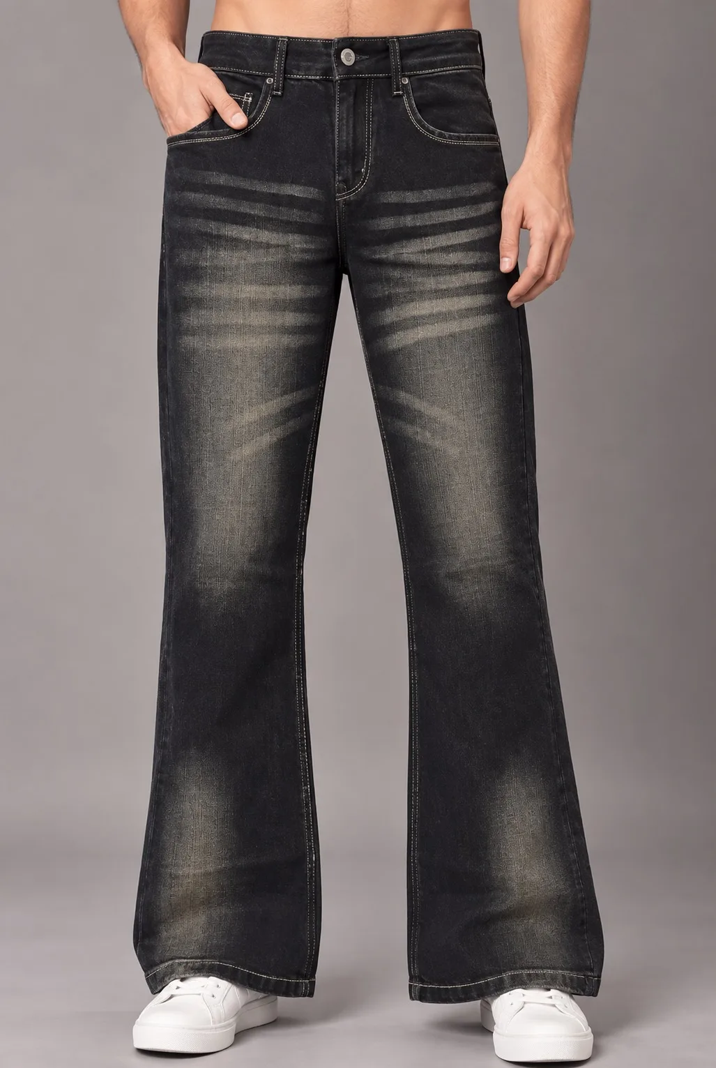Black Axis Fade Slim Bootcut Jeans