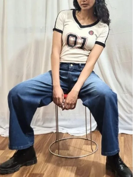 High-Rise Straight Fit Denim Jeans