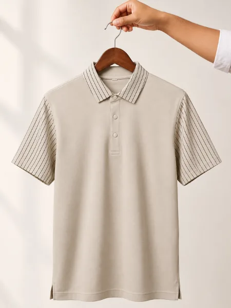 Contrast Sleeve Polo T-Shirt