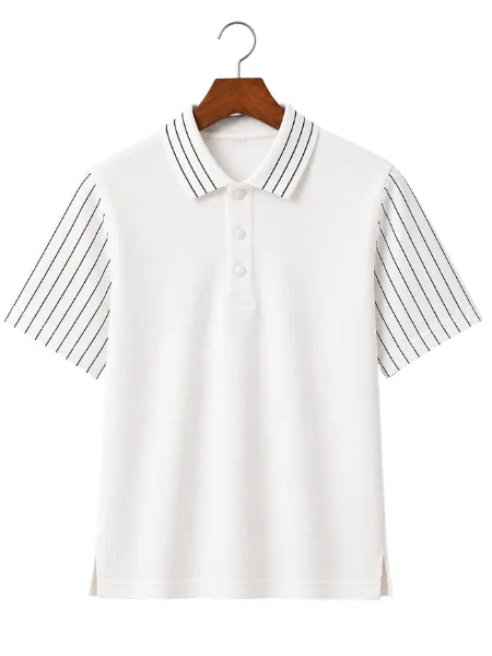 Striped Sleeve Polo T-Shirt
