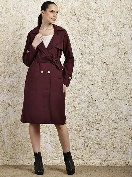 Lapel Collar Long Overcoat