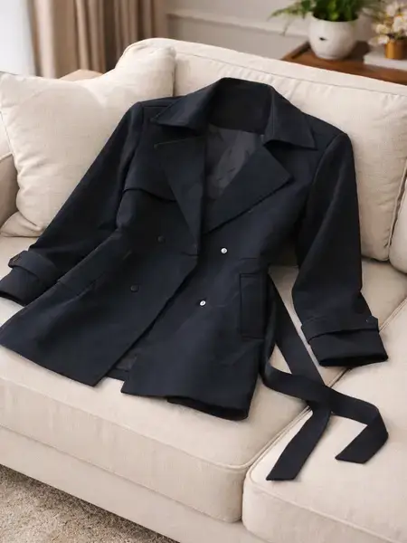 Lapel Collar Midi Overcoat