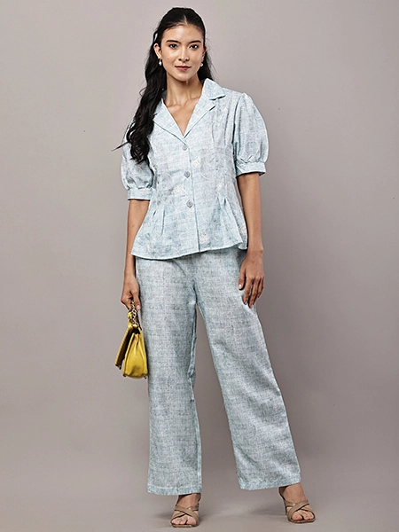 Green Puff‑Sleeve Co‑Ord Set