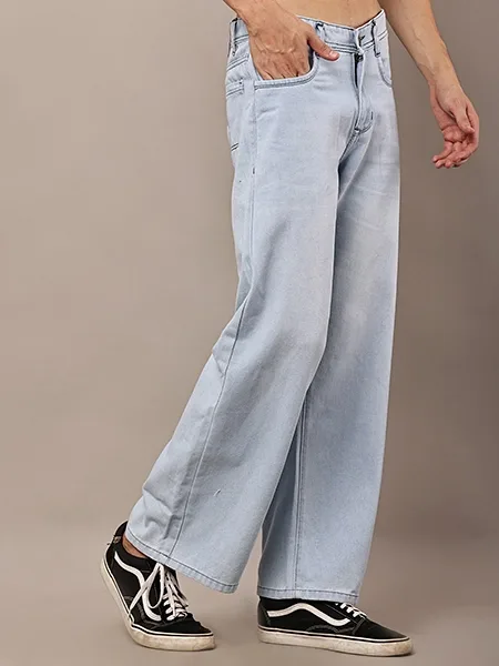 Ice Blue Wash Straight Fit Jeans