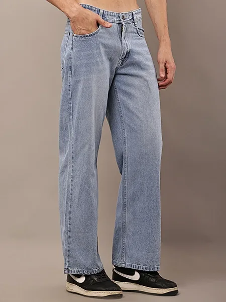 Ice Blue Wash Wide Leg Jeans