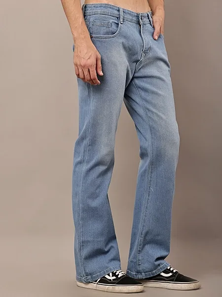 Light Blue Washed Bootcut Jeans
