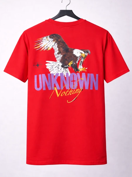 Red UNKNOWN T-shirt Hip Hop style