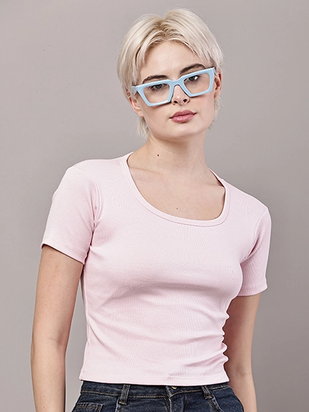 Scoop Neck Fitted Crop Top