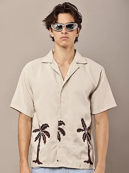 Summer Resort Embroidered Shirt