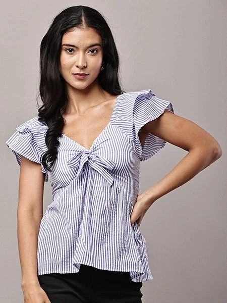 Striped Bow Top