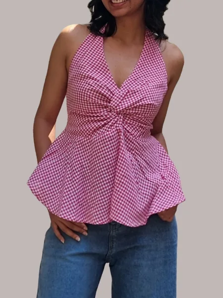 Halter Neck with open back Top