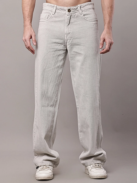 Light Beige wide-leg Denim